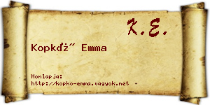 Kopkó Emma névjegykártya
