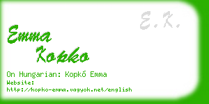 emma kopko business card